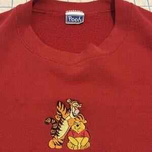 VTG Distressed Disney Winnie The Pooh Sweatshirt XL Faded Bleach Paper Thin Boxy